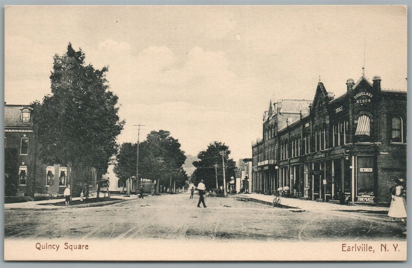 EARLVILLE NY QUINCY SQUARE ANTIQUE POSTCARD