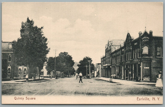 EARLVILLE NY QUINCY SQUARE ANTIQUE POSTCARD