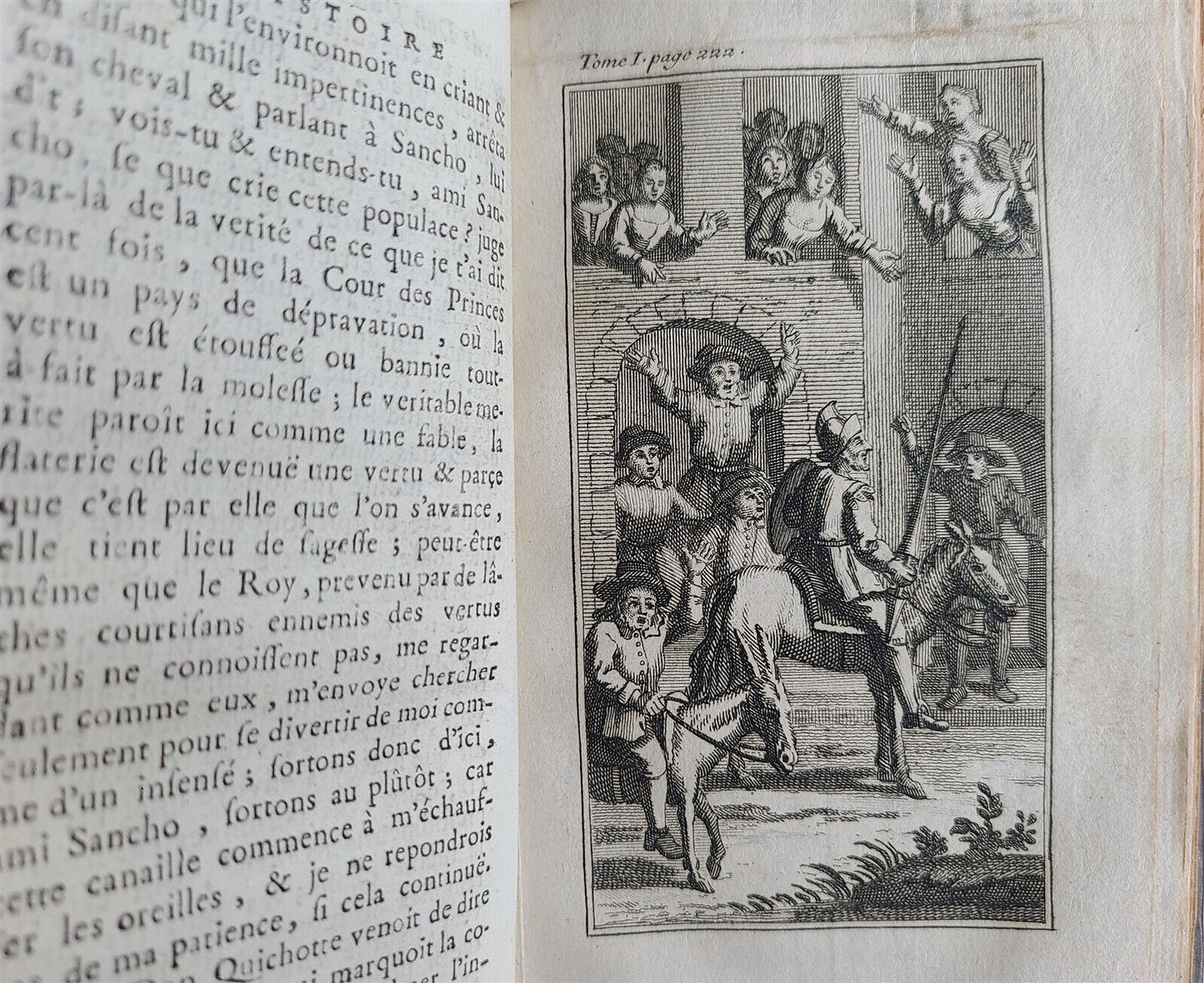 1722-1726 DON QUICHOTTE DE LA MANCHE by CERVANTES 6 VOLUMES antique ILLUSTRATED