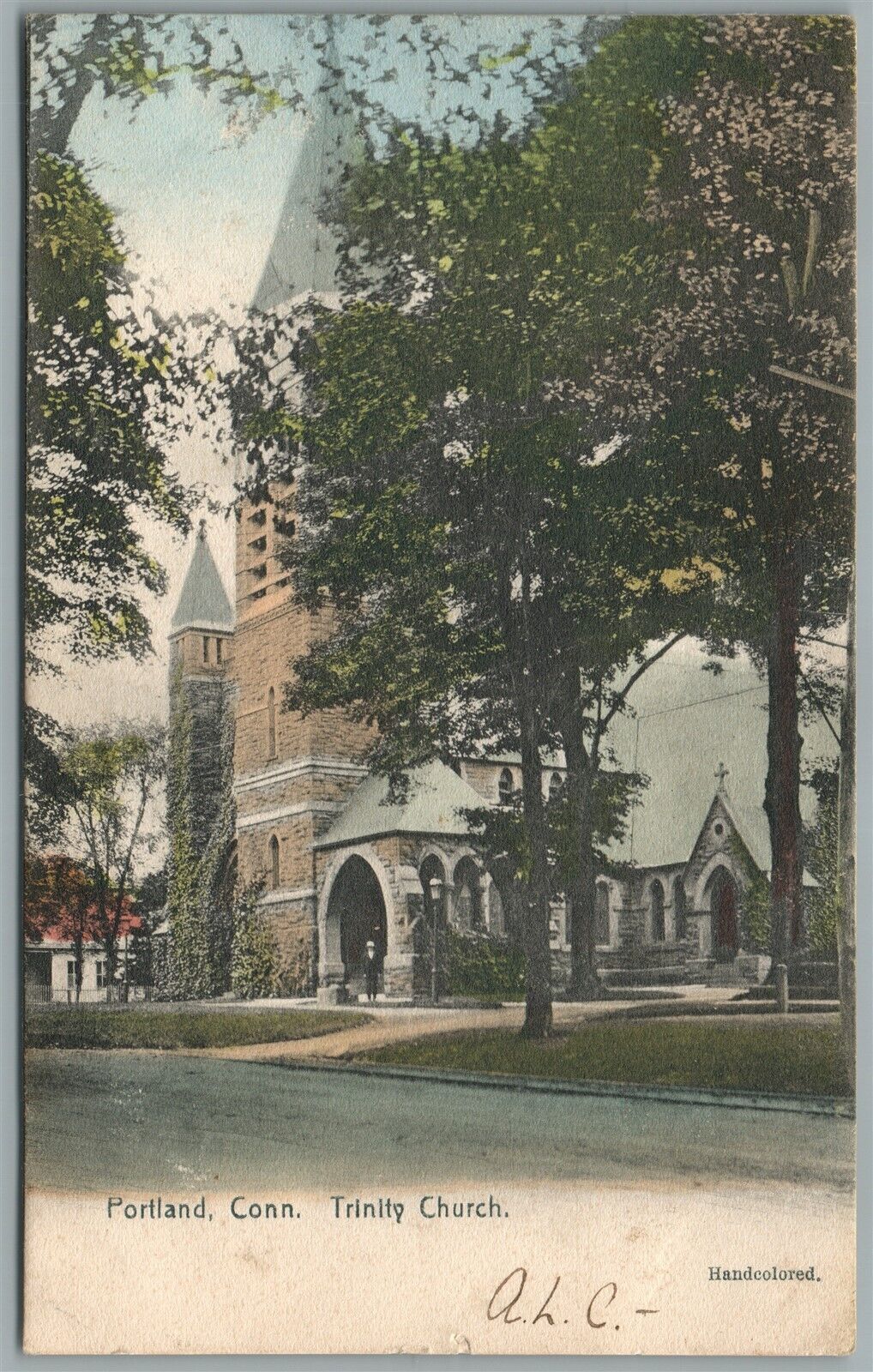 PORTLAND CT TRINITY CHURCH ANTIQUE POSTCARD