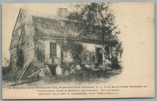 WASHINGTON'S CROSSING NJ WASHINGTON HEADQUARTERS ANTIQUE POSTCARD