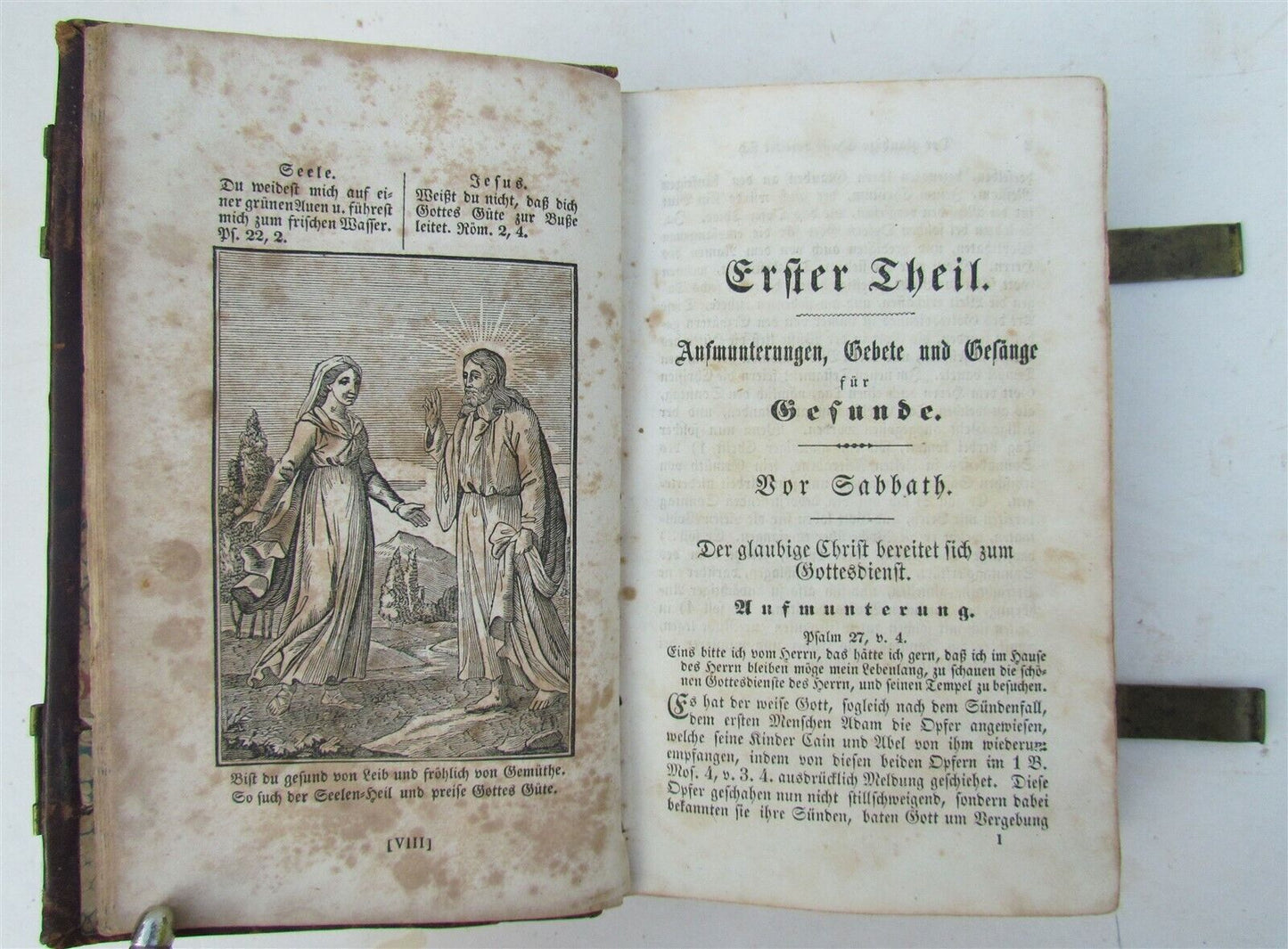 1856 GERMAN DAILY PRAYERS BOOK By Johann Stark antique AMERICANA Philadelphia