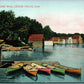 CEDAR FALLS IA BOAT LAND ANTIQUE POSTCARD