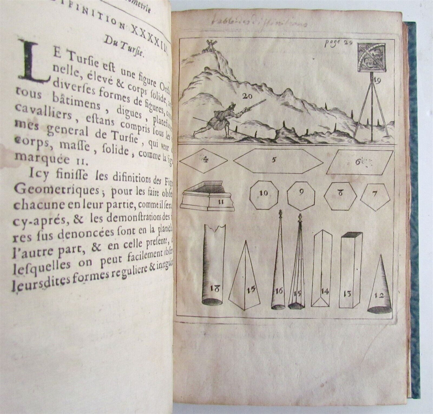 1676 GEOMETRY Mathematics BEAULIEU surveying measurements fortifications antique