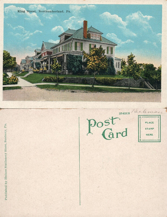 NORTHUMBERLAND PA KING STREET ANTIQUE POSTCARD