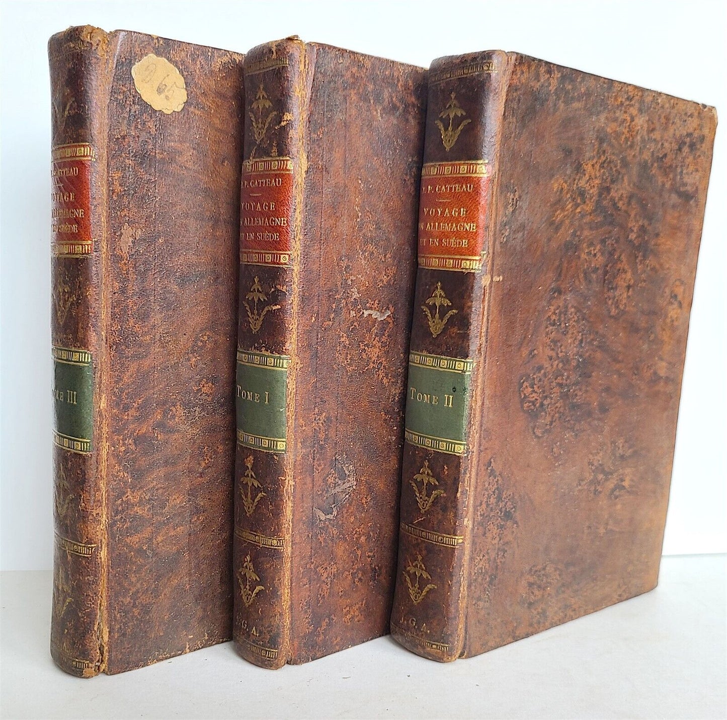 1810 TRAVEL TO GERMANY & SWEDEN 3 VOLS by CATTEAU-CALLEVILLE ANTIQUE in FRENCH