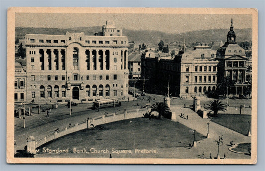 SOUTH AFRICA PRETORIA NEW STANDARD BANK CHURCH SQUARE VINTAGE POSTCARD