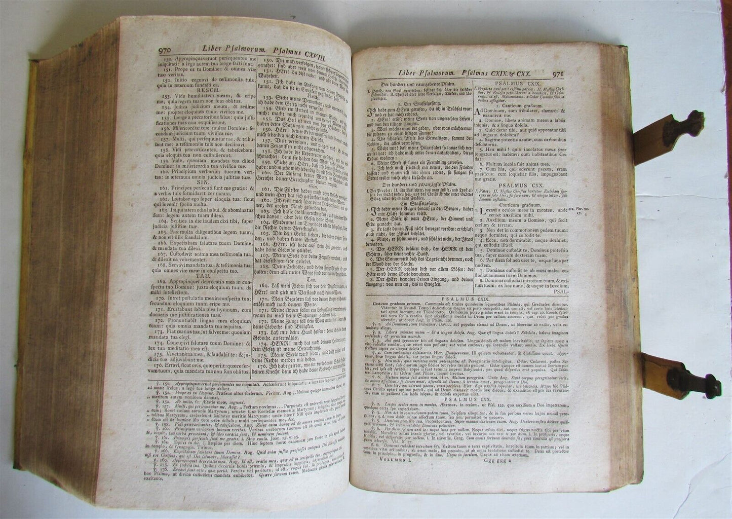 1771 BIBLE PIGSKIN MASSIVE FOLIO antique BIBLIA SACRA LATINO-GERMANICA