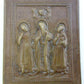 RUSSIAN BRONZE ICON of SELECTED SAINTS ST. JOHN BASIL & GREGORY antique