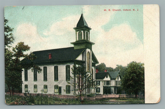 OXFORD NJ ME CHURCH ANTIQUE POSTCARD