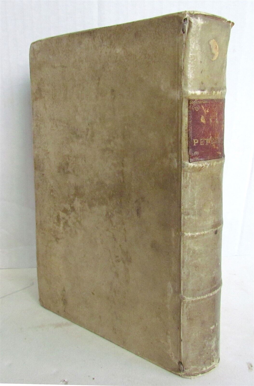 1553 PETRARCH VELLUM BINDING antique Con l'espositione di M. Giovanni Gesualdo