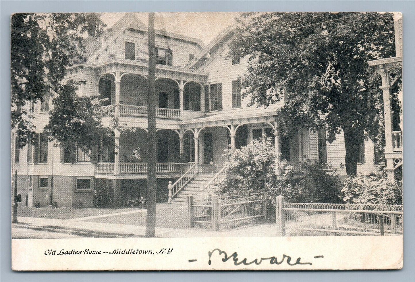 MIDDLETOWN NY OLD LADIES HOME ANTIQUE POSTCARD