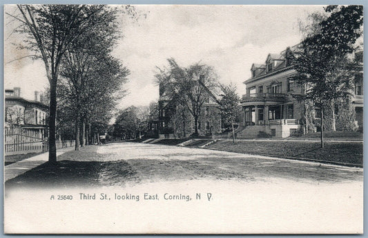 CORNING NY THIRD STREET UNDIVIDED ANTIQUE POSTCARD