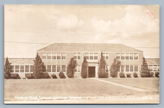 VASHON ISLAND HIGH SCHOOL WA ANTIQUE REAL PHOTO POSTCARD RPPC