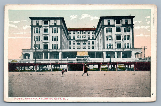 ATLANTIC CITY NJ HOTEL OSTEND ANTIQUE POSTCARD