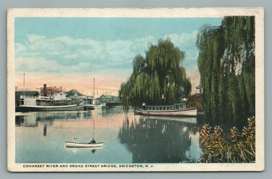 BRIDGETON NJ COHANSEY RIVER & BROAD STREET BRIDGE ANTIQUE POSTCARD