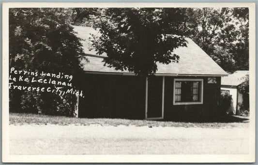 TRAVERSE CITY MI PERRINS LANDING VINTAGE REAL PHOTO POSTCARD RPPC