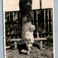 BABY w/ TEDDY BEAR VINTAGE REAL PHOTO POSTCARD RPPC