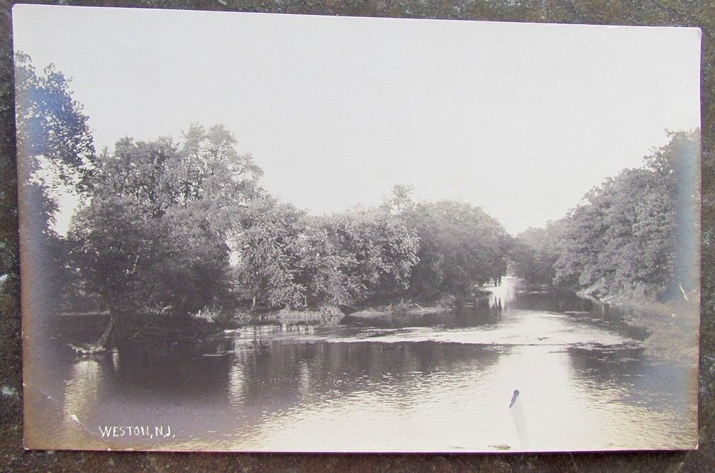 WESTON N.J. RIVER SCENE RPPC ANTIQUE REAL PHOTO POSTCARD
