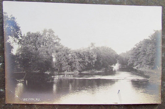 WESTON N.J. RIVER SCENE RPPC ANTIQUE REAL PHOTO POSTCARD