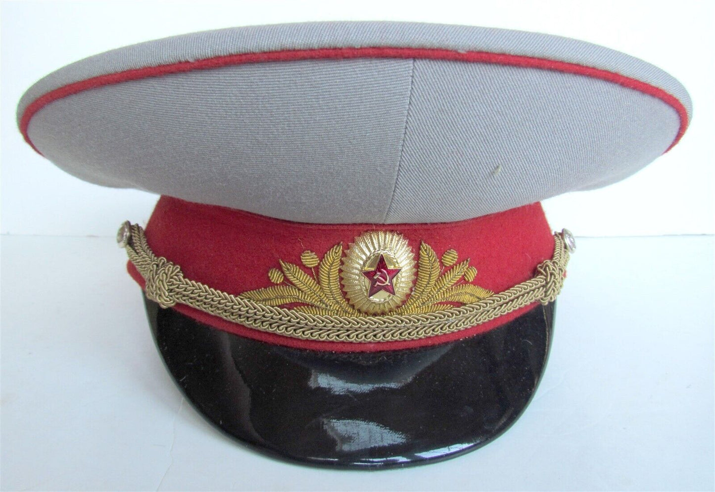 RUSSIAN SOVIET GENERAL PARADE MILITARY UNIFORM VISOR HAT vintage