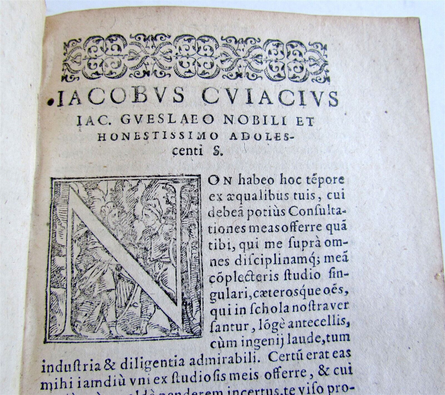 1592 LAW BOOK NOVELLARUM CONSTITUTIONUM antique Jacques Cujas in LATIN vellum