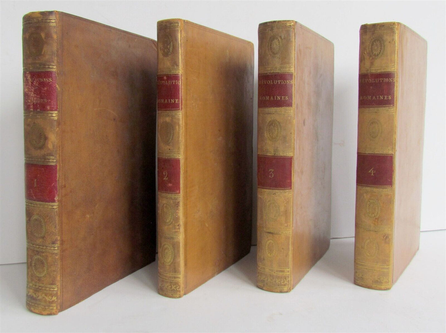 1796 SET of 4 HISTORY of REVOLUTIONS in ROMAN REPUBLIC in FRENCH antique