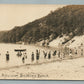 LONG ISLAND NY PORT JEFFERSON BATHING BEACH ANTIQUE REAL PHOTO POSTCARD RPPC