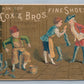 ANTIQUE 1880 VICTORIAN TRADE CARD P.COX & BROS. FINE SHOES ADVERTISING