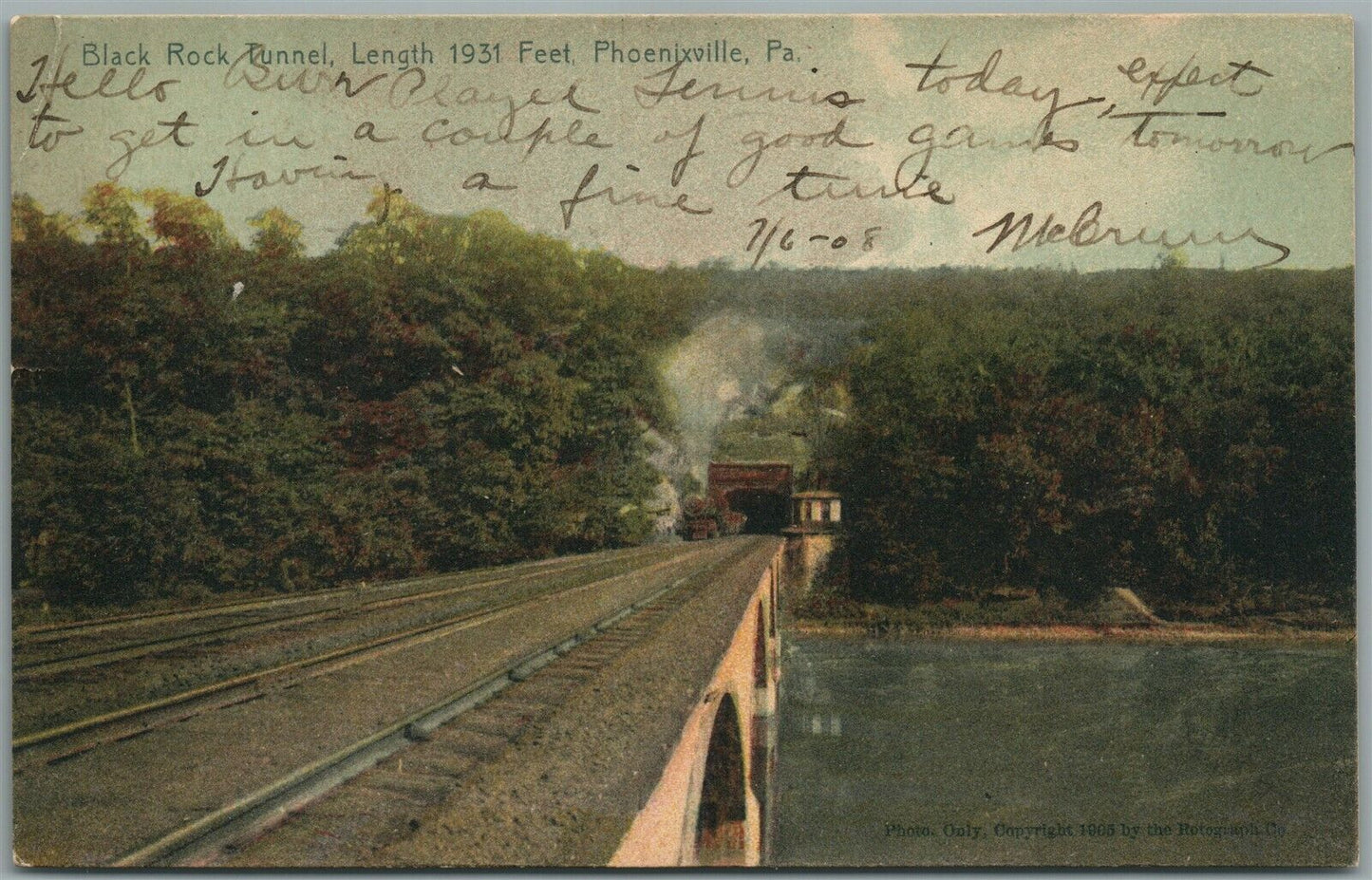 PHOENIXVILLE PA BLACK ROCK TUNNEL ANTIQUE POSTCARD