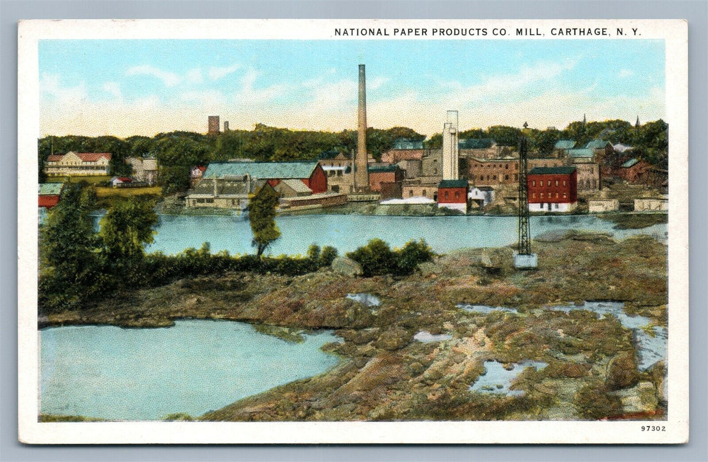 CARTHAGE NY NATIONAL PAPER PRODUCTS CO. MILL ANTIQUE POSTCARD