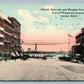 DETROIT MI BELLE ISLE & WINDSOR FERRY LANDING WOODWARD AVE 1913 ANTIQUE POSTCARD