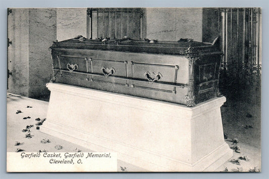 CLEVELAND OH GARFIELD CASKET ANTIQUE POSTCARD