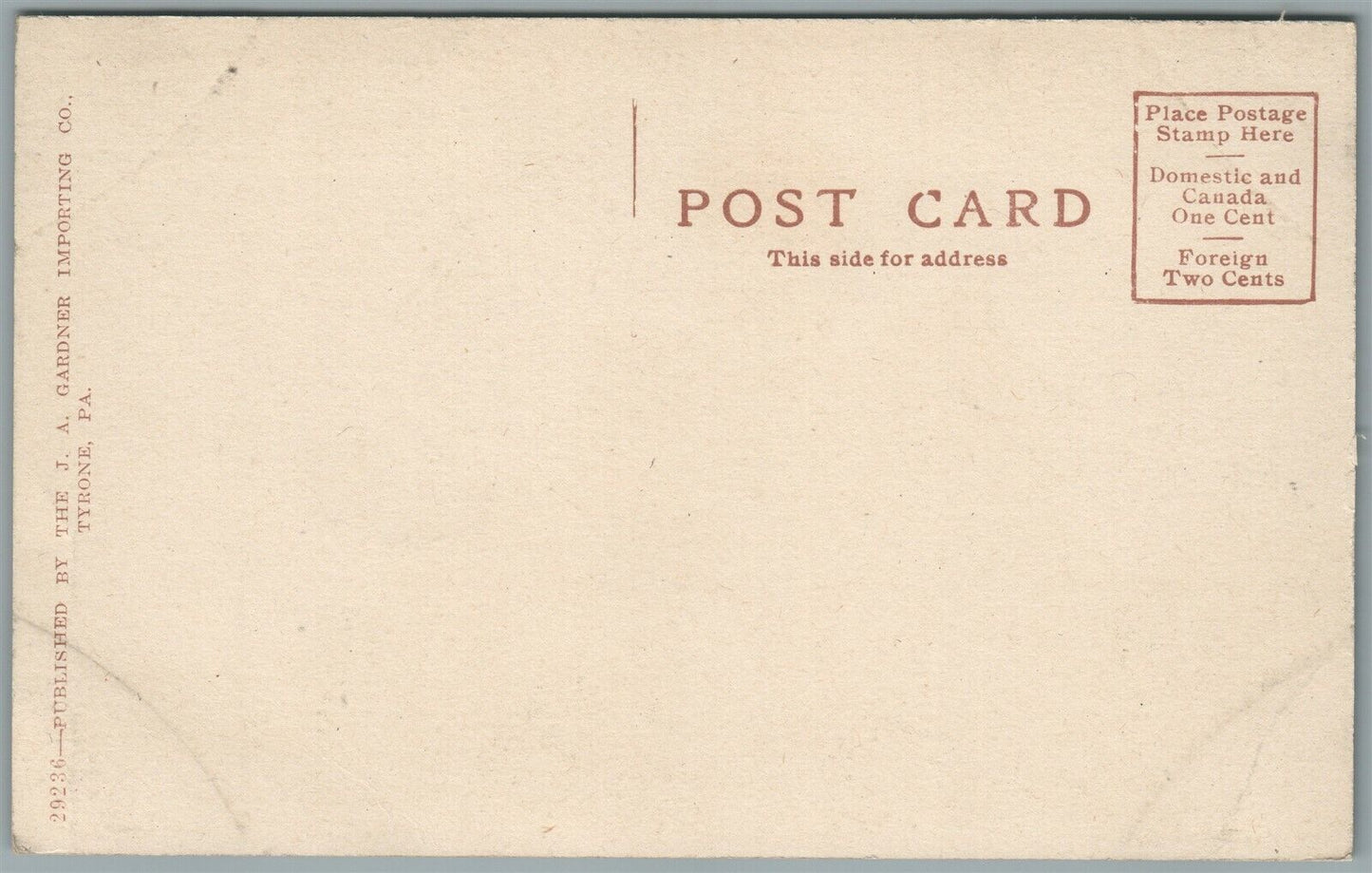 TYRONE PA FIRST PRESBYTERIAN CHURCH ANTIQUE POSTCARD