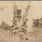 LADY w/ FLOWERS ANTIQUE REAL PHOTO POSTCARD RPPC
