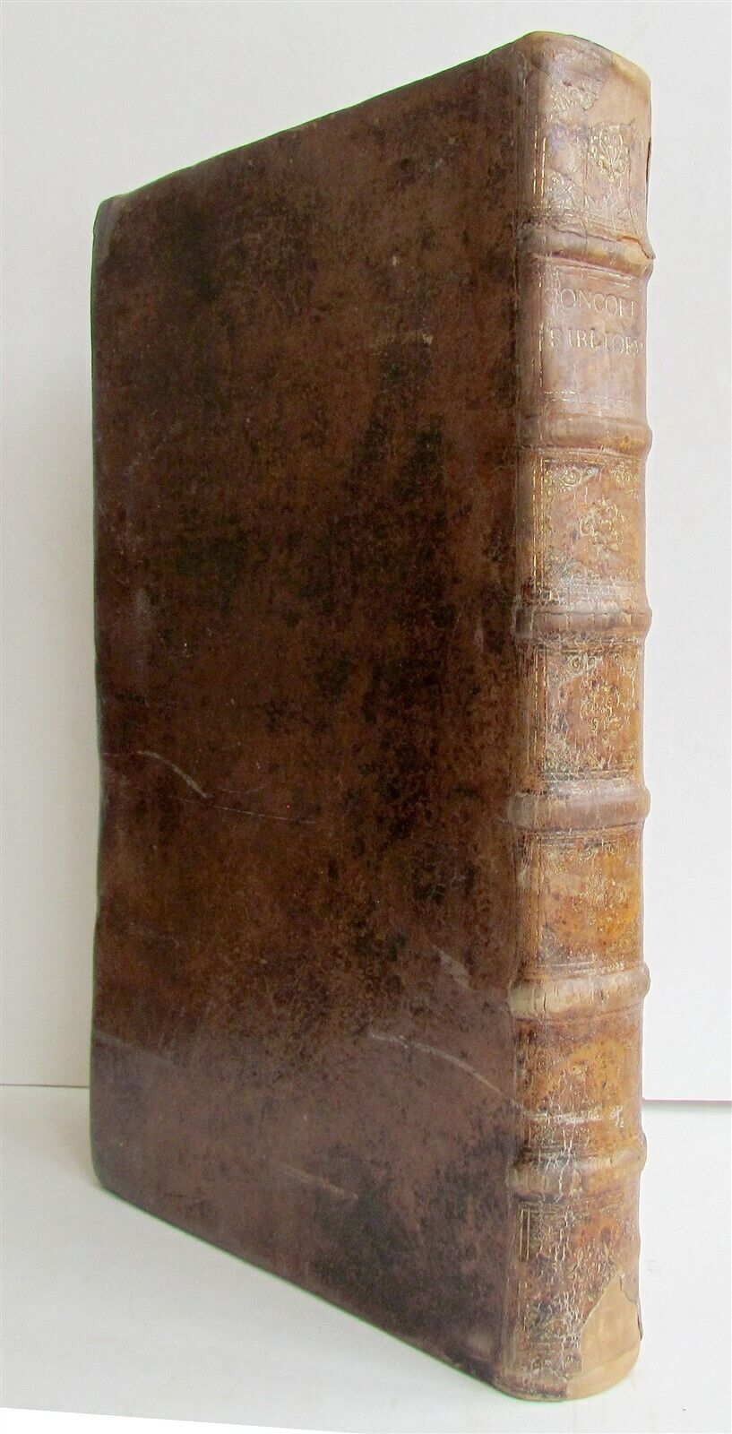 1663 BIBLE CONCORDANCE antique LEATHER BOUND FOLIO Concordantiae Bibliorum