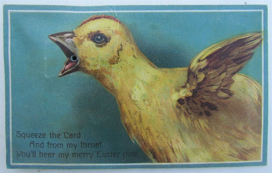 CUTE CHICK SQUEAK ANTIQUE POSTCARD