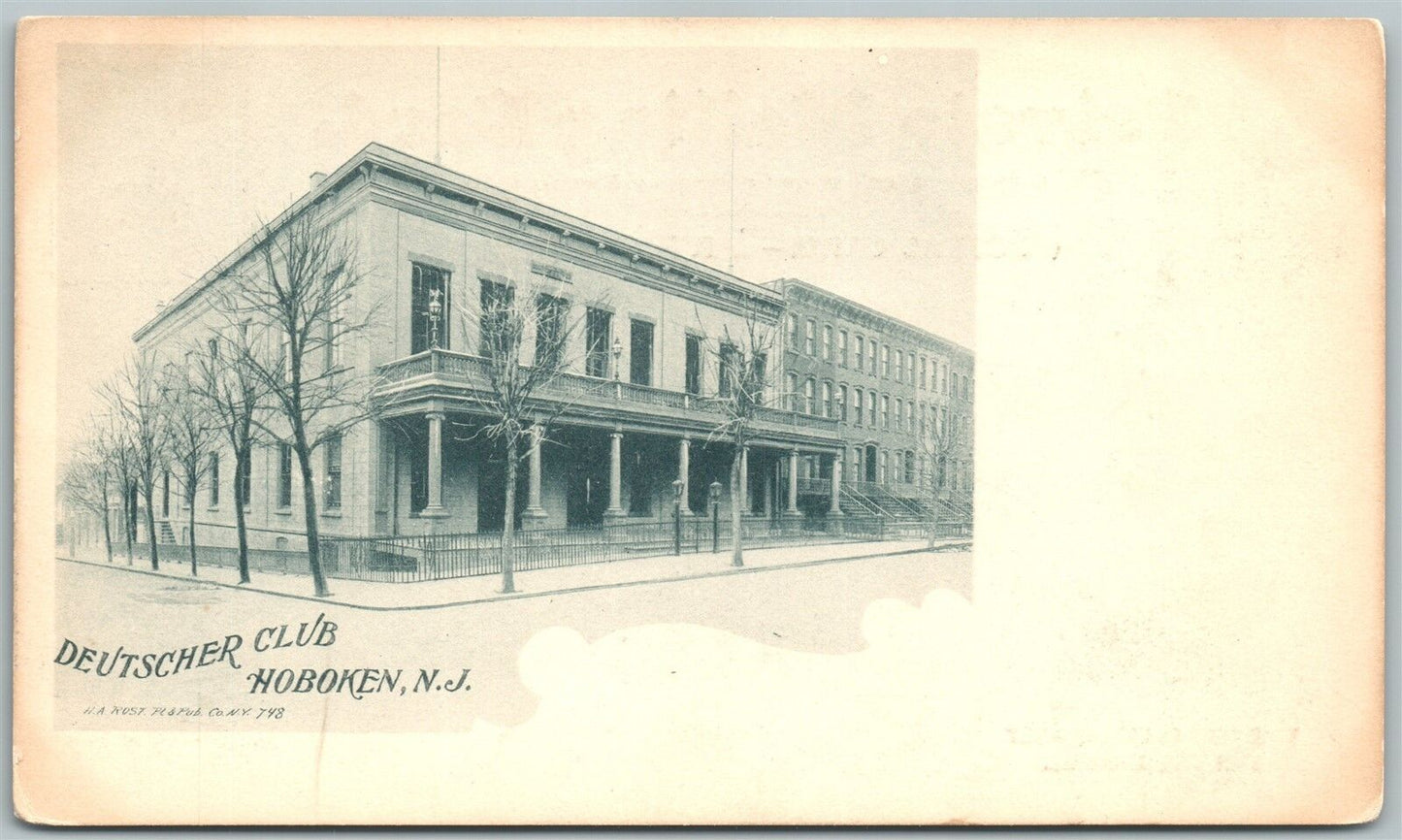 HOBOKEN NJ DEUTSCHER CLUB ANTIQUE POSTCARD PRIVATE MAILING CARD