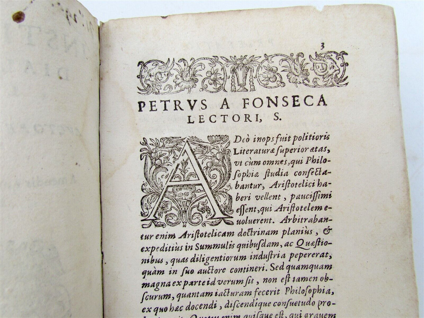 1598 PHILOSOPHY PEDRO DA FONSECA antique VELLUM BOUND RARE 16th CENTURY