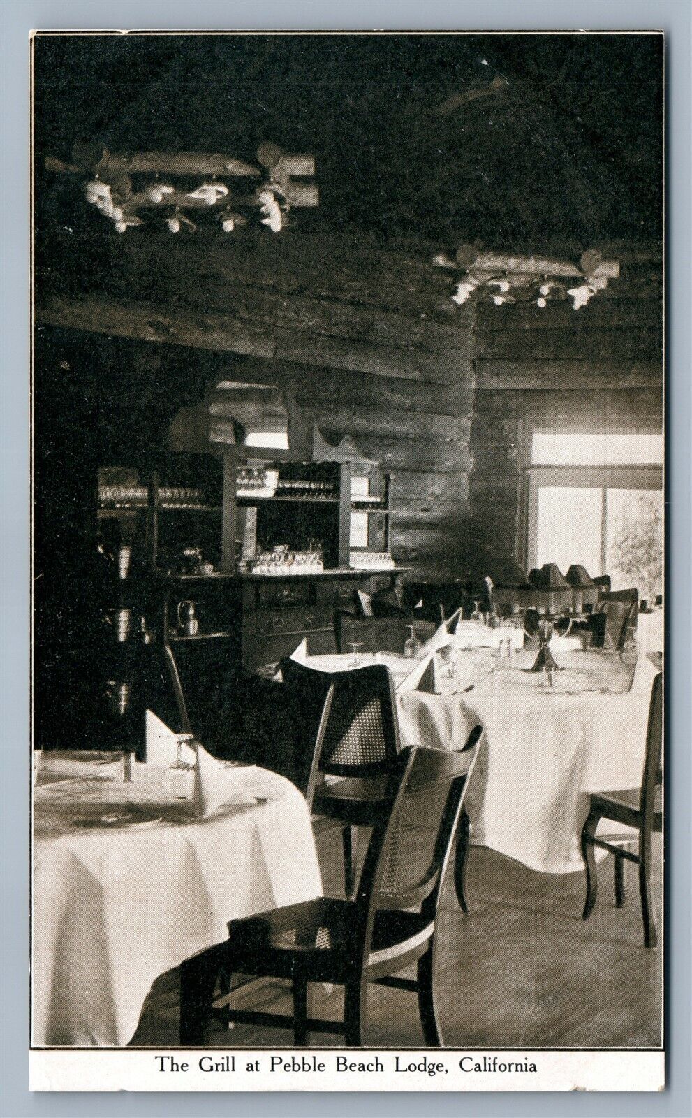 PEBBLE BEACH LODGE CA THE GRILL ANTIQUE POSTCARD