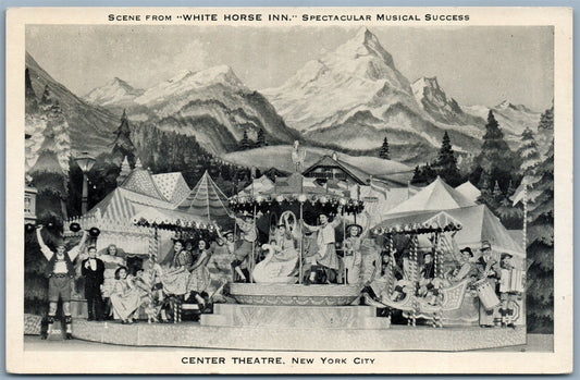 NEW YORK NY CENTER THEATRE ANTIQUE POSTCARD WHITE HORSE INN MUSICAL