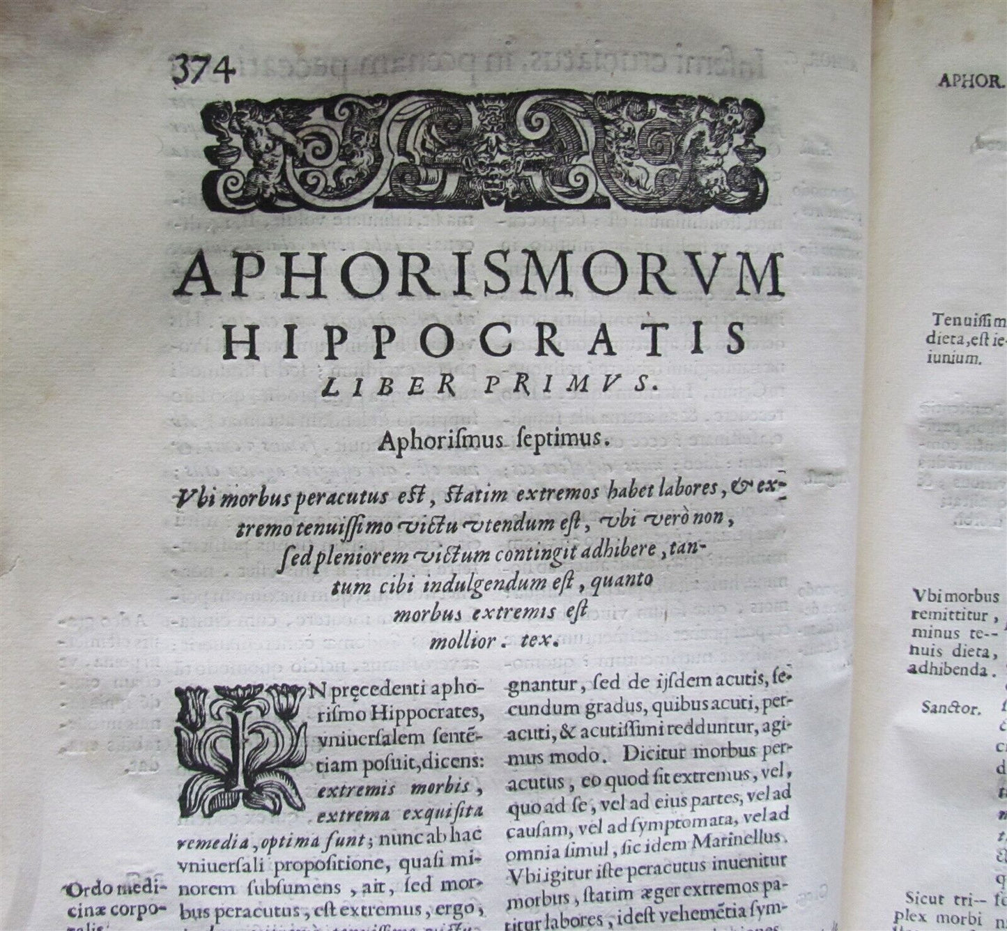 1663 MEDICAL SCIENCE GALEN & HIPPOCRATES APHORISMES antique FOLIO VELLUM BINDING