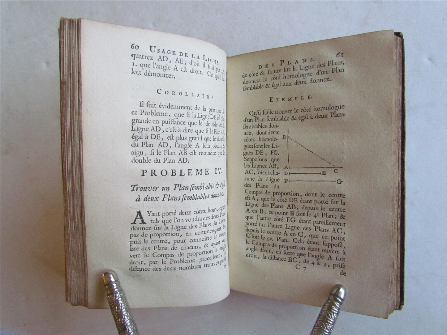 1691 USAGE of COMPASS ILLUSTRATED antique L´USAGE DU COMPAS DE PROPORTION