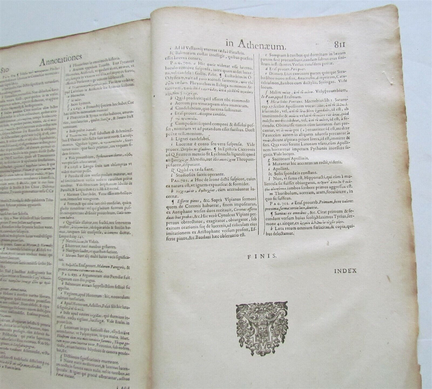 1612 DEIPNOSOPHISTAE GREEK LATIN antique FOLIO Banquet of Learned COOKBOOK RARE