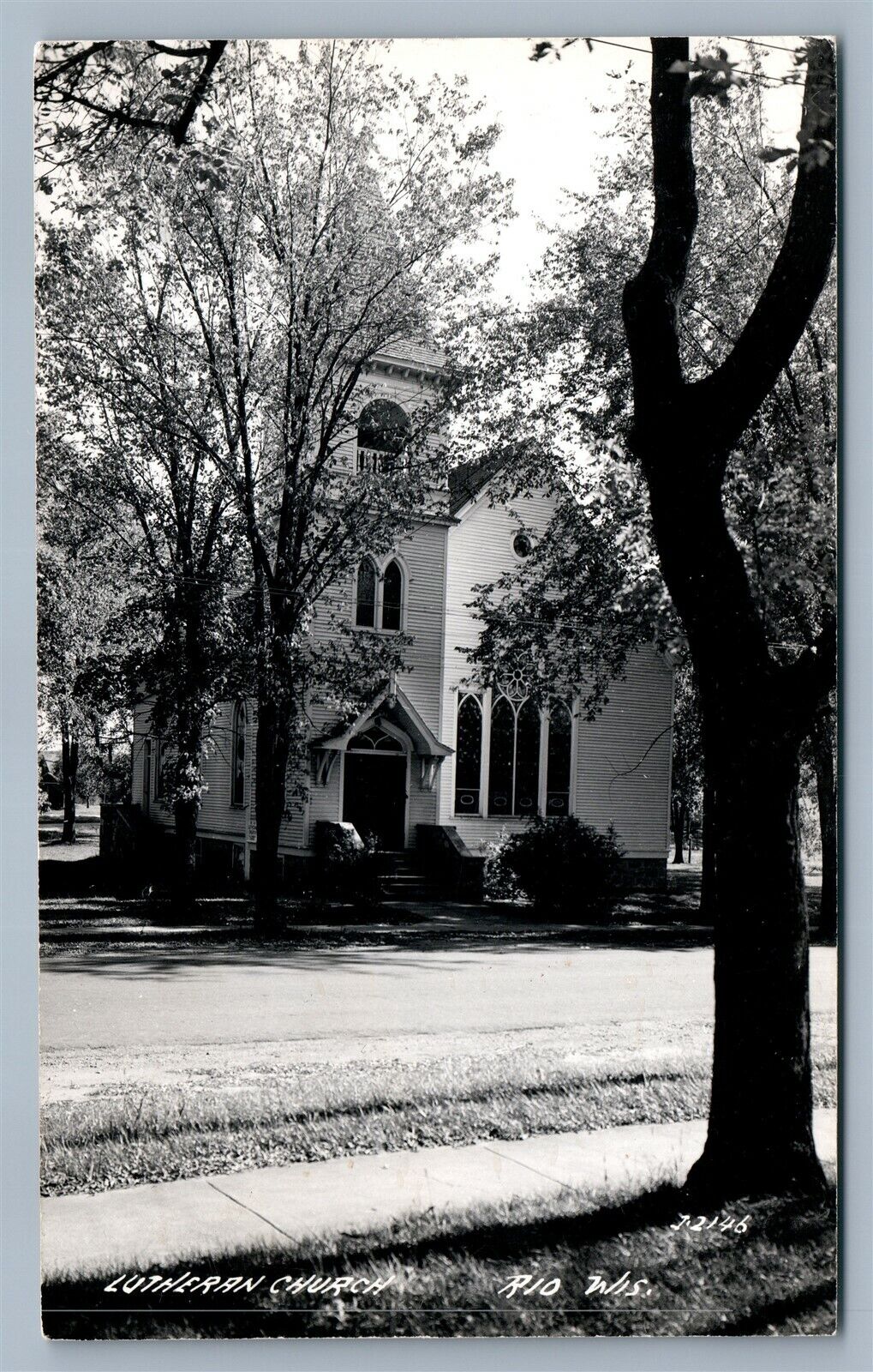 RIO WI LUTHERAN CHURCH 1945 VINTAGE REAL PHOTO POSTCARD RPPC