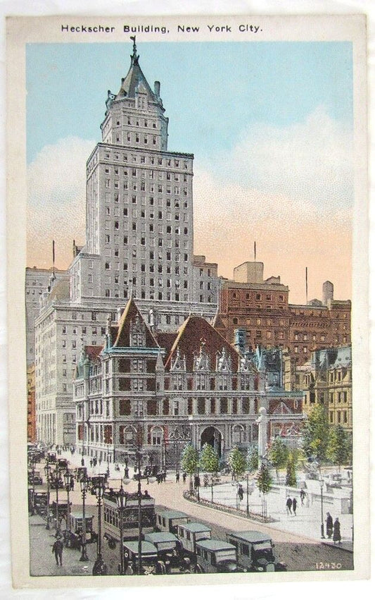 HECKSCHER BUILDING NEW YORK CITY N.Y. ANTIQUE UNUSED POSTCARD
