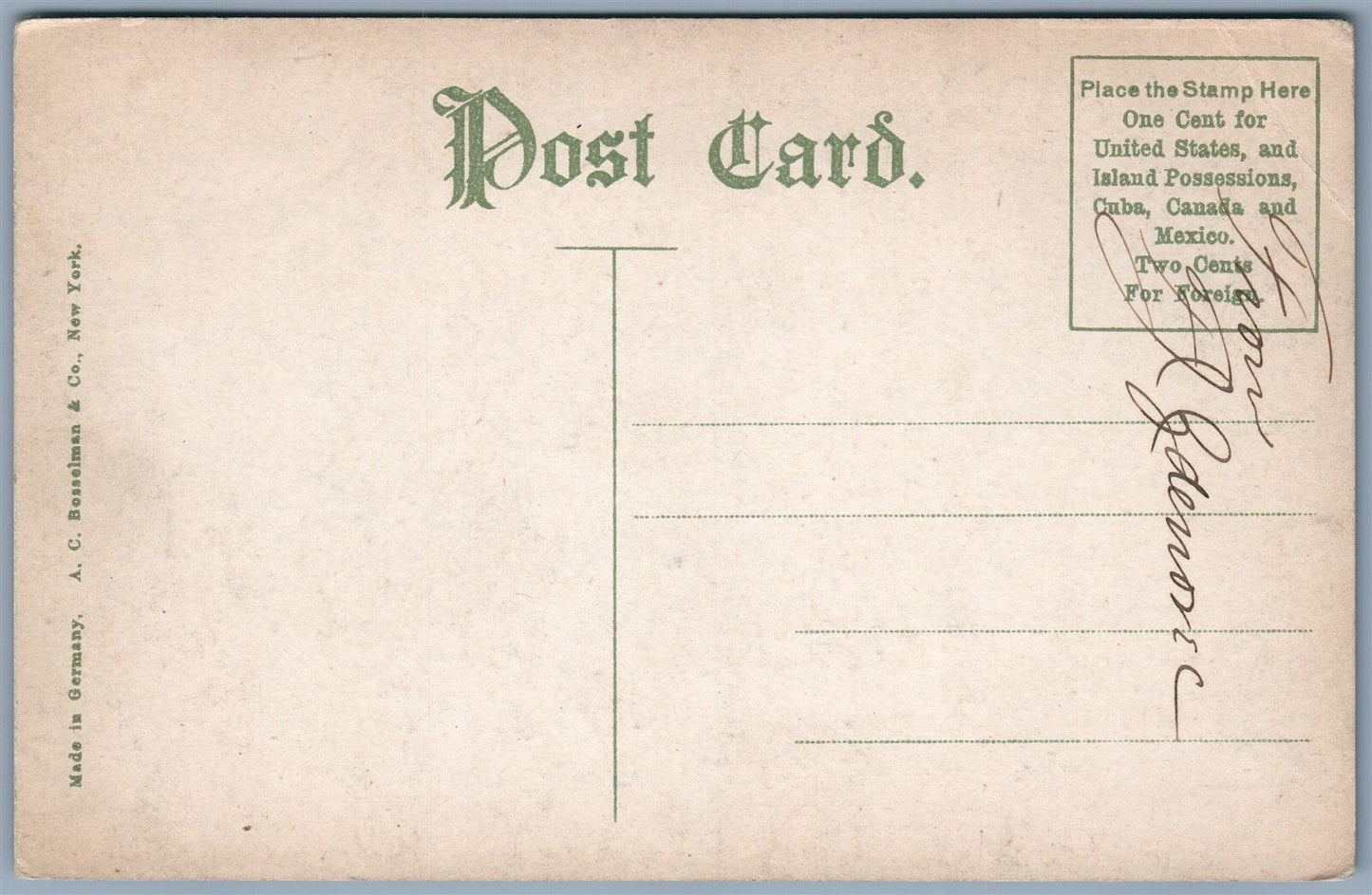 OGDENSBURG NY CAROLINE STREET ANTIQUE POSTCARD