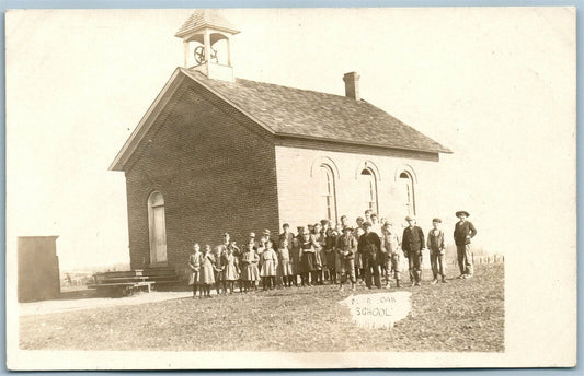 BURR OAK MI SCHOOL ANTIQUE REAL PHOTO POSTCARD RPPC