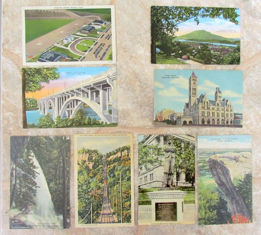 LOT OF 8 VINTAGE POSTCARDS - VIEWS OF TENNESSEE