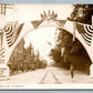 HAZLETON PA WEST BROAD STREET US FLAGS DECOR ANTIQUE REAL PHOTO POSTCARD RPPC